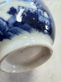 11 Chinese blue and white cups and 10 saucers, Kangxi and jade marks, 18/19th C.