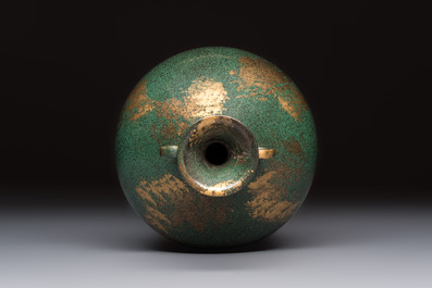 A Japanese patinated bronze vase, 20th C.