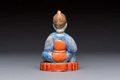 A Japanese Satsuma bowl, a pair of vases, a polychrome figure, and a marked Koransha bowl, 19/20th C.