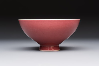 A Chinese copper-red-glazed 'Lianzi' bowl, Qianlong mark and of the period