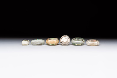 Six Chinese inside-painted snuff bottles, signed Xue Shaofu 薛少甫, Ye Fuying 葉甫英 and Yan Yutian 閻玉田, 20th C.