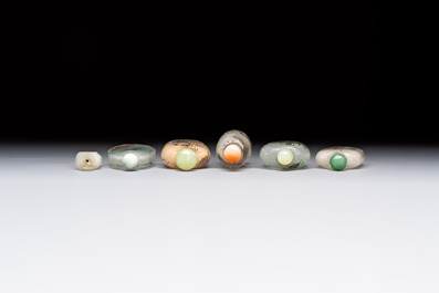 Six Chinese inside-painted snuff bottles, signed Xue Shaofu 薛少甫, Ye Fuying 葉甫英 and Yan Yutian 閻玉田, 20th C.