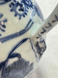 A Japanese Arita blue and white jug and a pair of plates, Edo, 17th C.