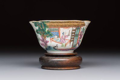 A Chinese famille rose 'Rice and Silk Production' bowl, Daoguang mark and of the period