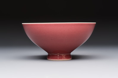 A Chinese copper-red-glazed 'Lianzi' bowl, Qianlong mark and of the period
