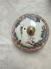 A fine Chinese famille rose 'Mountainous Landscape' teapot, Yongzheng