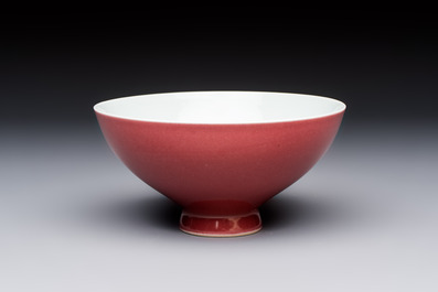A Chinese copper-red-glazed 'Lianzi' bowl, Qianlong mark and of the period