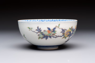 A Japanese Satsuma bowl, a pair of vases, a polychrome figure, and a marked Koransha bowl, 19/20th C.