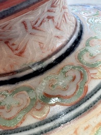 A Chinese polychrome-enamelled 'Xie Qin Fang You 攜琴訪友' 'Meiping' vase, Ming