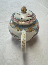 A fine Chinese famille rose 'Mountainous Landscape' teapot, Yongzheng