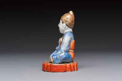 A Japanese Satsuma bowl, a pair of vases, a polychrome figure, and a marked Koransha bowl, 19/20th C.