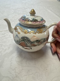 A fine Chinese famille rose 'Mountainous Landscape' teapot, Yongzheng