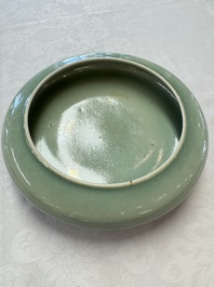 A Chinese green-glazed brush washer, 18th C.
