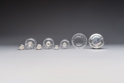 An Art Deco 12-piece silver toiletry set, Wolfers Fr&egrave;res, Brussels, 20th C.