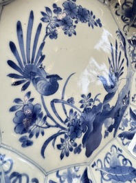 A pair of Japanese Arita blue and white 'Birds among Flowering Branches' plates, Edo 18th C.