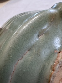 A Chinese Longquan celadon 'Bagua' tripod censer, Ming