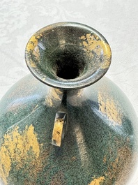 A Japanese patinated bronze vase, 20th C.