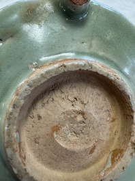 A Chinese Longquan celadon 'Bagua' tripod censer, Ming