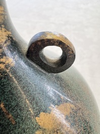 A Japanese patinated bronze vase, 20th C.