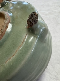A Chinese Longquan celadon 'Bagua' tripod censer, Ming