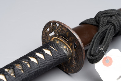 A Japanese katana, signed Ishidō Teruhide saku, with koshirae and shirasaya, Shōwa, 20th C.