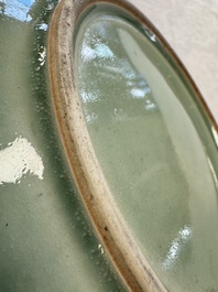 A Chinese green-glazed brush washer, 18th C.