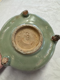 A Chinese Longquan celadon 'Bagua' tripod censer, Ming