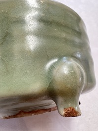 A Chinese Longquan celadon 'Bagua' tripod censer, Ming