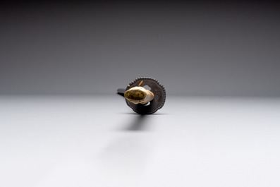 A Japanese katana, signed Yamashiro no Kami Fujiwara Kunikiyo, inscribed 'forged from Nanban tetsu' and chrysanthemum crest, with koshirae, ca. 1629-1665