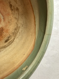 A Chinese Longquan celadon 'Bagua' tripod censer, Ming
