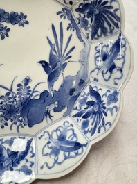 A pair of Japanese Arita blue and white 'Birds among Flowering Branches' plates, Edo 18th C.