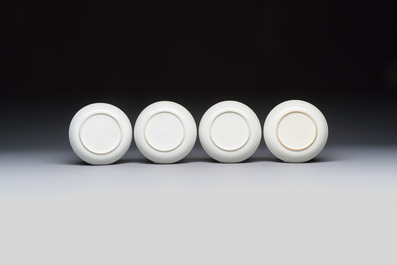 Ten Chinese Imari-style 'Riverscape' cups and saucers, Qianlong