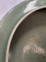 A Chinese green-glazed brush washer, 18th C.