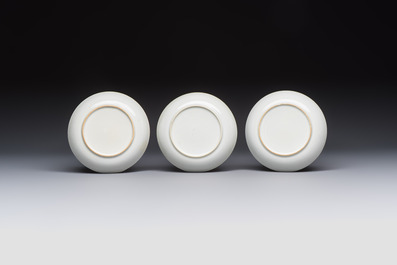 Ten Chinese Imari-style 'Riverscape' cups and saucers, Qianlong
