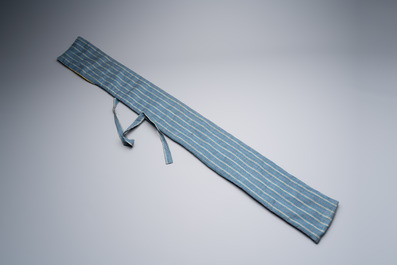 A Japanese katana, signed Yamashiro no Kami Fujiwara Kunikiyo, inscribed 'forged from Nanban tetsu' and chrysanthemum crest, with koshirae, ca. 1629-1665
