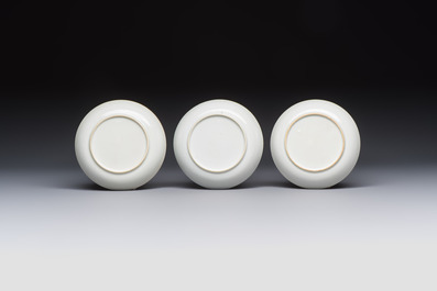 Ten Chinese Imari-style 'Riverscape' cups and saucers, Qianlong