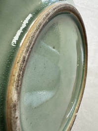 A Chinese green-glazed brush washer, 18th C.