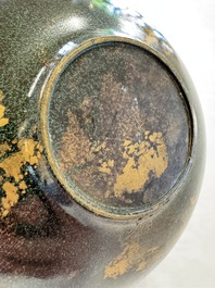 A Japanese patinated bronze vase, 20th C.