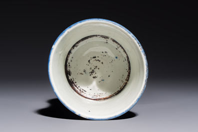 A Chinese powder-blue brush pot, 19th C.