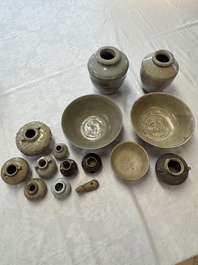 A group of 15 Chinese and Southeast Asian celadon and brown-glazed wares, 15th C. and later