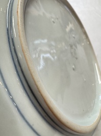 A pair of Japanese Arita blue and white 'Birds among Flowering Branches' plates, Edo 18th C.