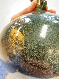 A Japanese patinated bronze vase, 20th C.