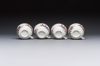Ten Chinese Imari-style 'Riverscape' cups and saucers, Qianlong