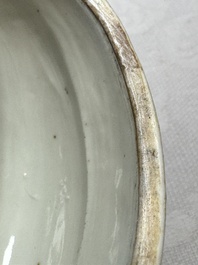 A rare Chinese green-enamelled yellow-ground 'Melon' tureen and cover, 18/19th C.
