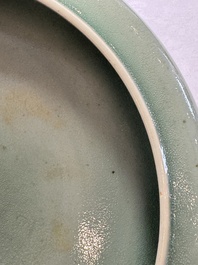 A Chinese green-glazed brush washer, 18th C.