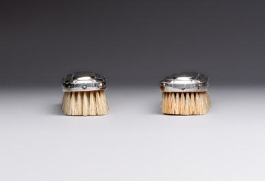 An Art Deco 12-piece silver toiletry set, Wolfers Fr&egrave;res, Brussels, 20th C.
