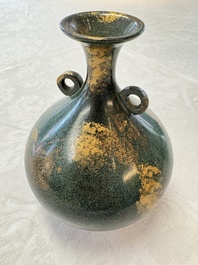 A Japanese patinated bronze vase, 20th C.