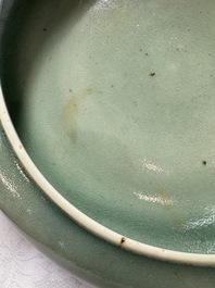 A Chinese green-glazed brush washer, 18th C.