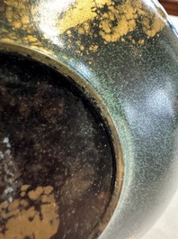 A Japanese patinated bronze vase, 20th C.