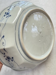 A pair of Japanese Arita blue and white 'Birds among Flowering Branches' plates, Edo 18th C.